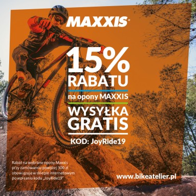 Opony Maxxis tańsze przed Joy Ride! -15% od 10 do 12 maja + wysyłka gratis